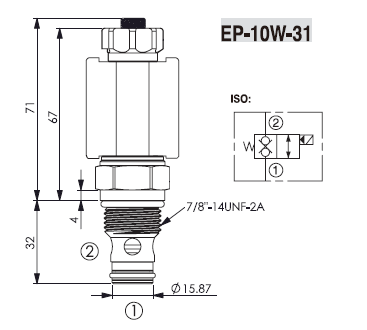 EP-10W-31-24VDC 2/2 Клапан 7/8-14UNF НЗ.DL с ручным дублером
