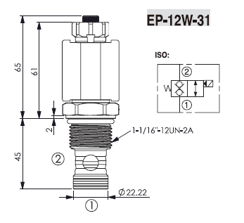 EP-12W-31-24VDC 2/2 Клапан 1 1/16 НЗ.DL с ручным дублером