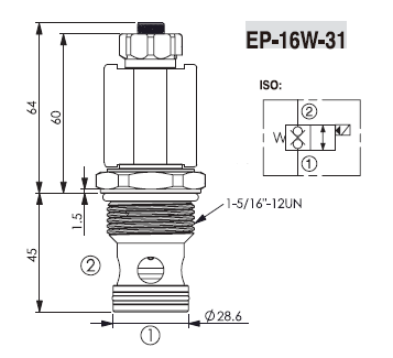 EP-16W-31-24VDC 2/2 Клапан 1 5/16 НЗ.DL с ручным дублером
