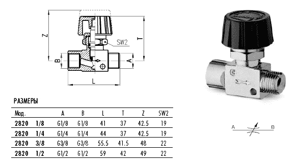 2820 1/4 ВЕНТИЛЬ G1/4