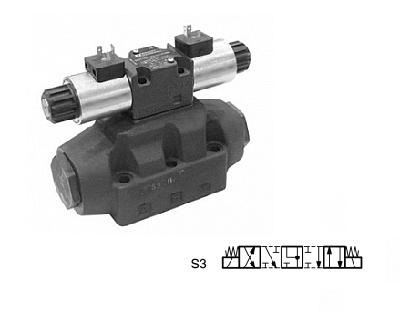 DSP7-S3/20N-IE/D24K1/CM — Гидрораспределитель с пилотным управлением, Элм.-Элм., =24В, ручное дублир